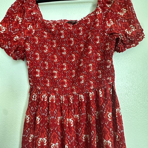 ZESICA Women's 2023 Summer Boho Floral Print Square Neck Ruffle Maxi Dress Sz(L) - Picture 3 of 10